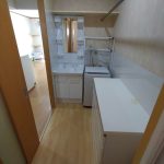 洗面脱衣。洗濯機はイメージです。